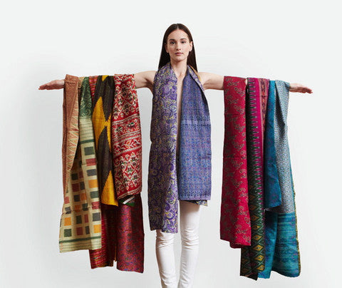 Wild Orchid Kantha Scarf - India